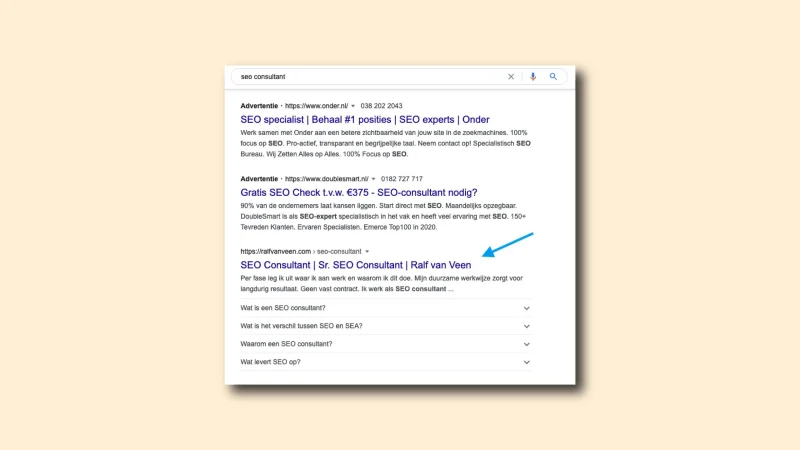 Organische zoekresultaten